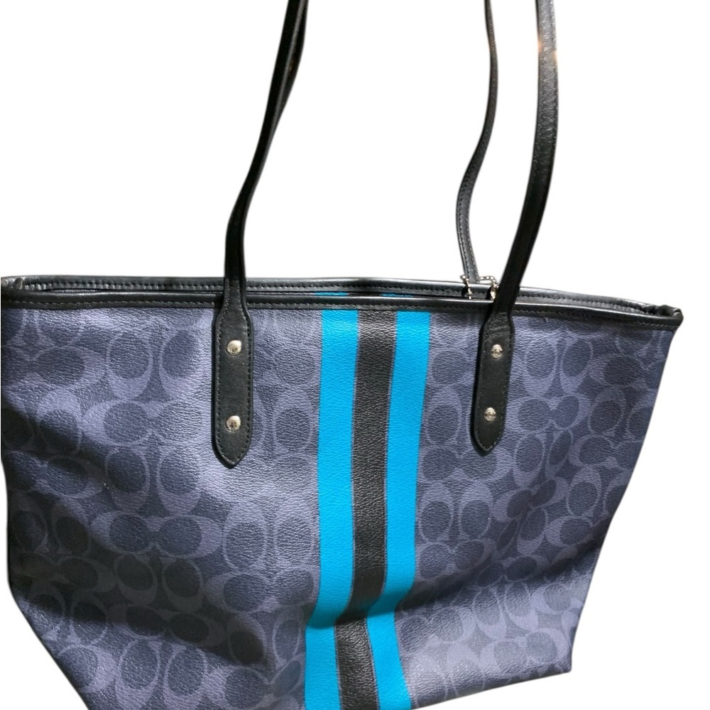 Coach Black and Blue Varsity Signature Tote Bag (item#ryan) - Picture 3 of 10